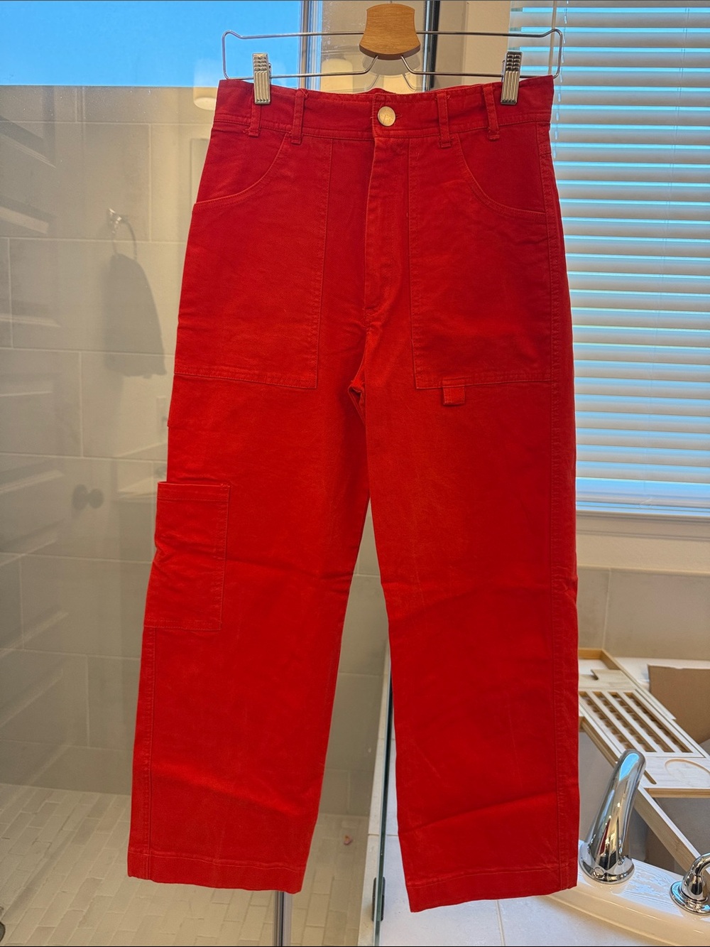 Zara Women's Red Cargo Pants (Burnt Orange)